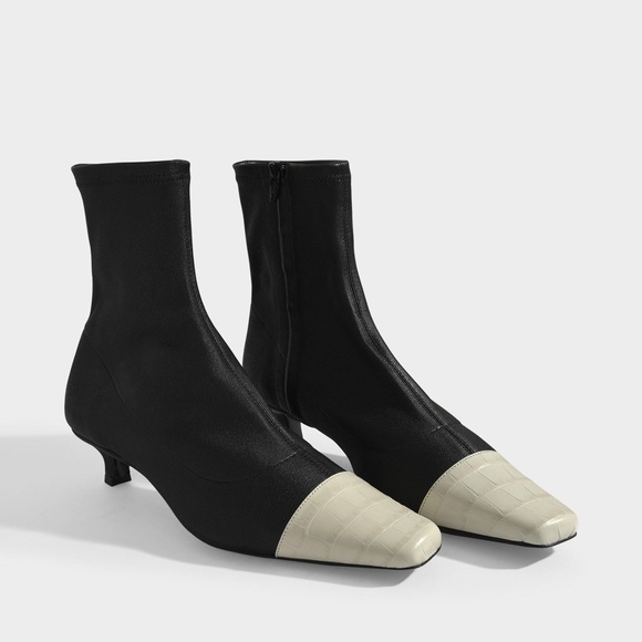BY FAR Karl Two-Tone Stretch-Leather Ankle Boots - Picture 2 of 4